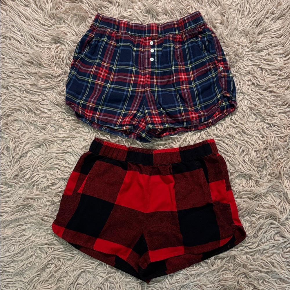 Bundle of 2 Aerie and Abound Brushed Flannel PJ/Lounge Shorts